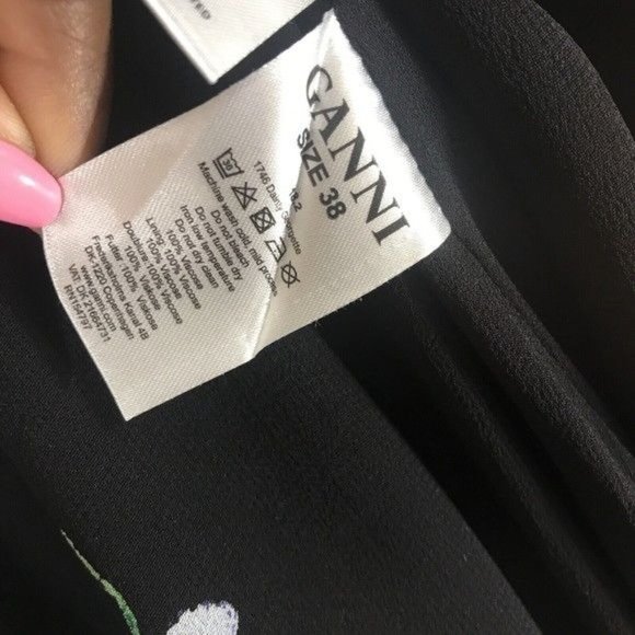 GANNI Dainty Georgette Floral Wrap Dress Size 6 (EU 38) - Picture 12 of 13